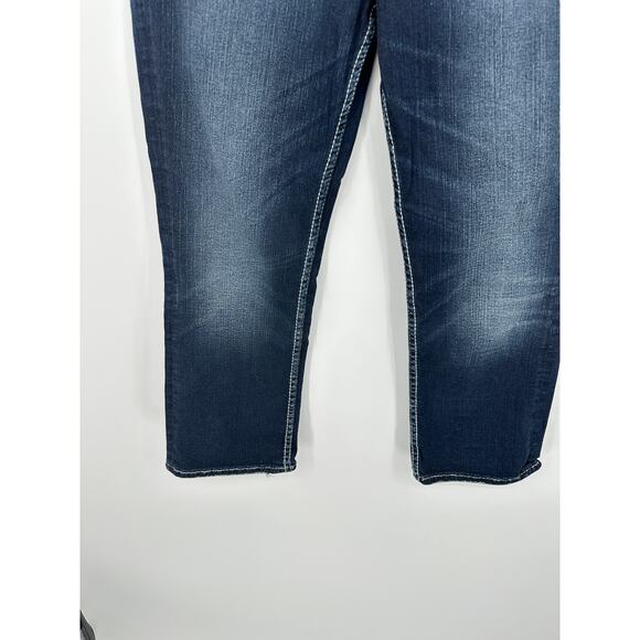 Silver Suki Mid Capri Denim Jeans Womens Size 33 Dark Wash High Waisted - Picture 3 of 9